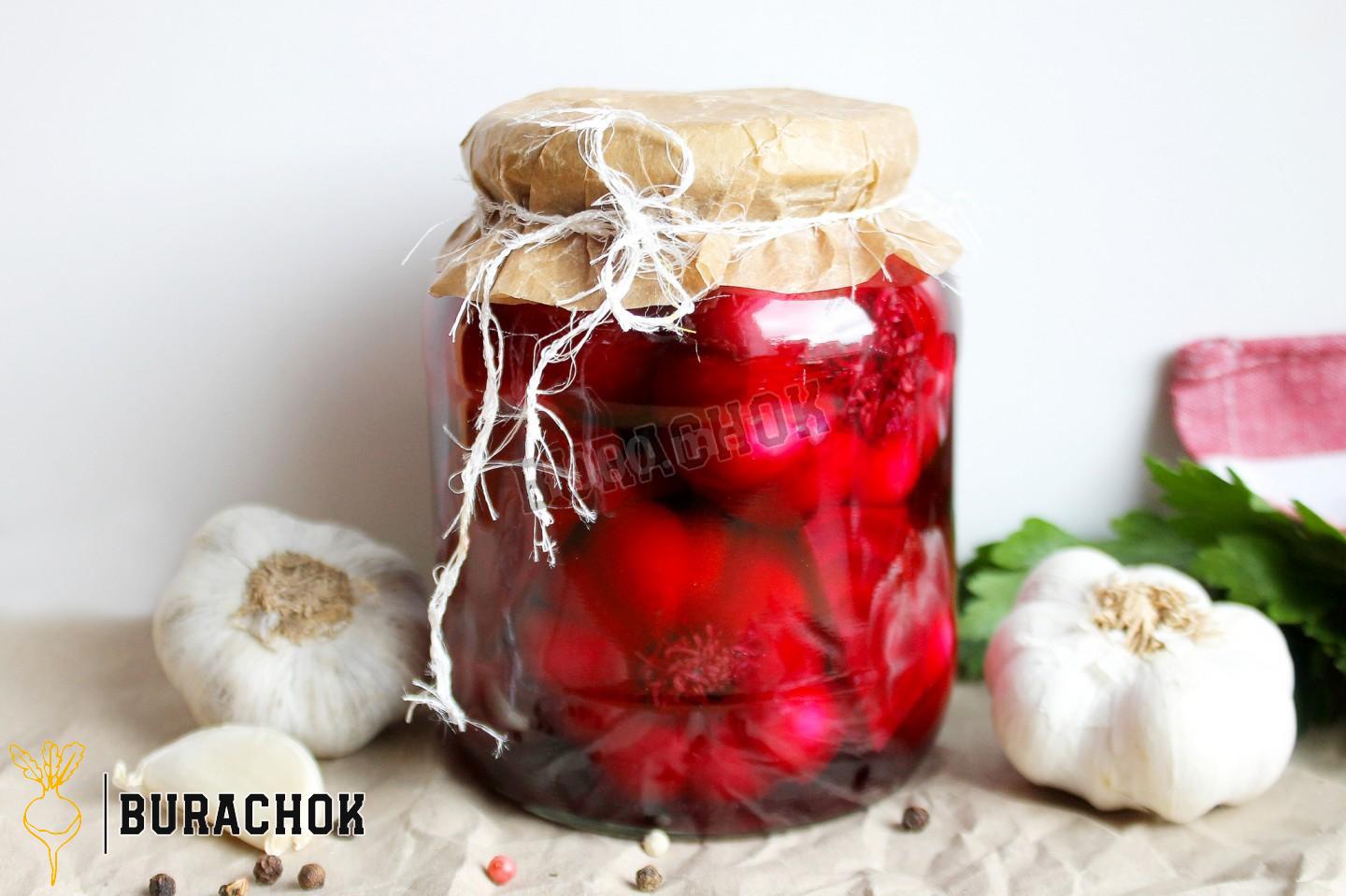 Маринований часник з буряком