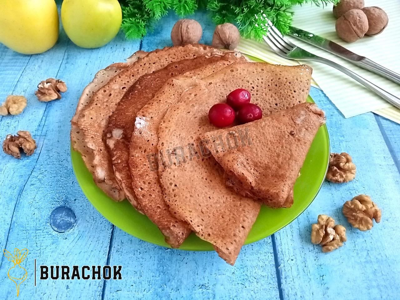 Млинці з житнього борошна на молоці