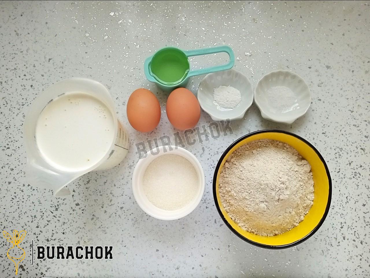 Млинці з житнього борошна на молоці