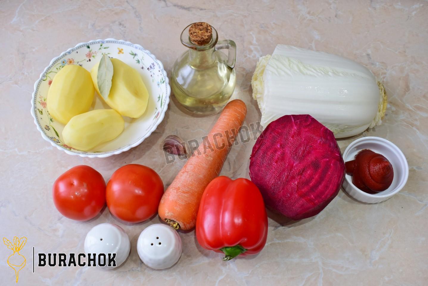 Борщ з пекінською капустою