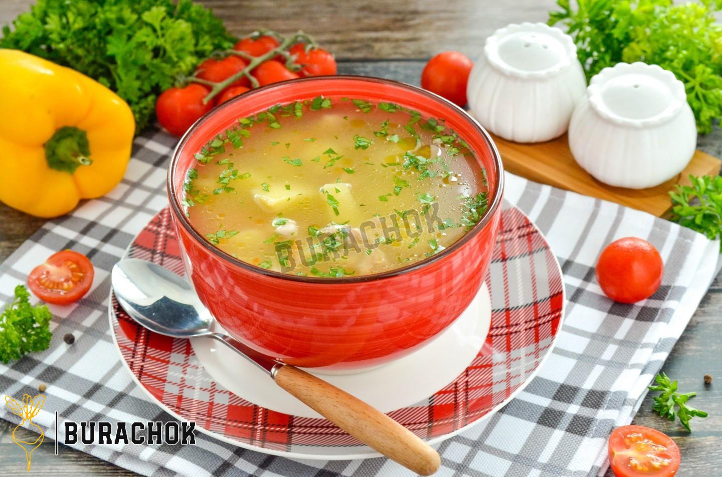 Суп бульйон курячий з картоплею