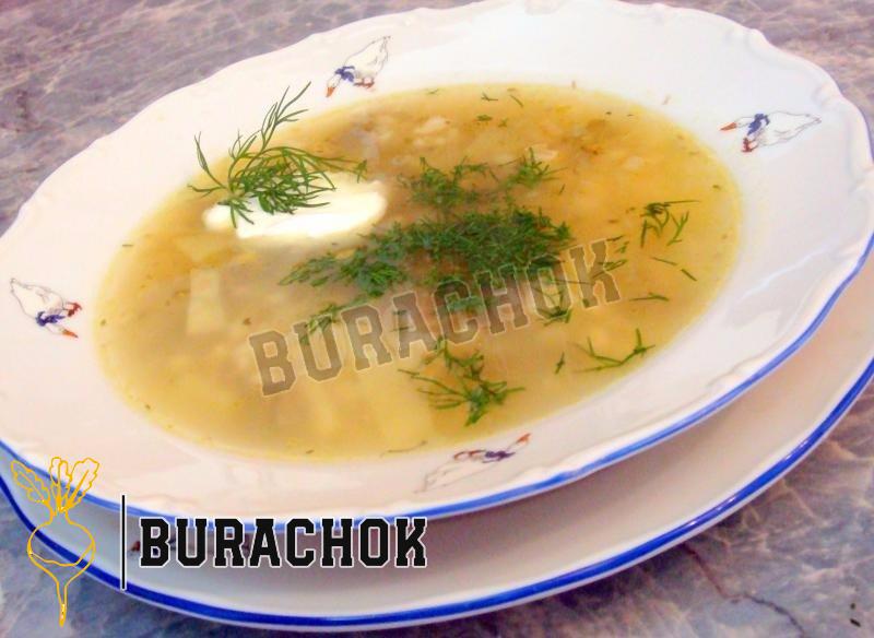 Рассольник з яловичими нирками та перловкою